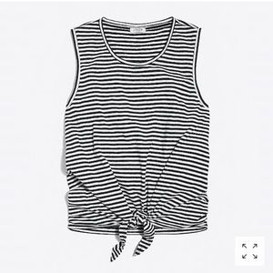 J.Crew Factory striped tie-front tank top, NWT